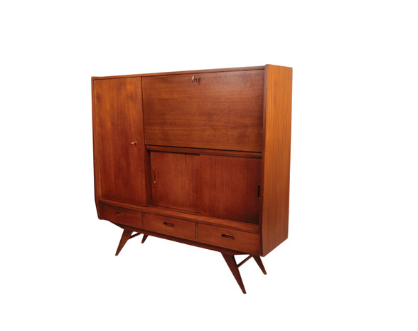 Vintage mid century kast van teakhout