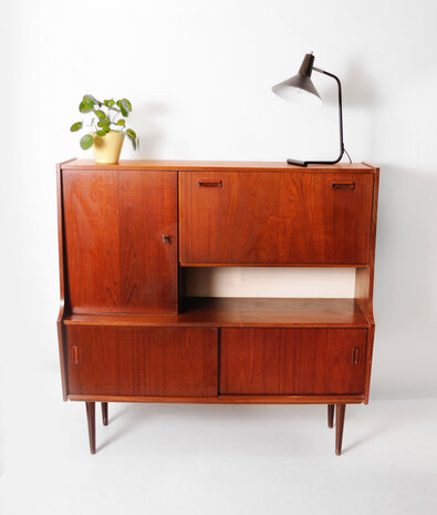 Vintage teakhouten highboard