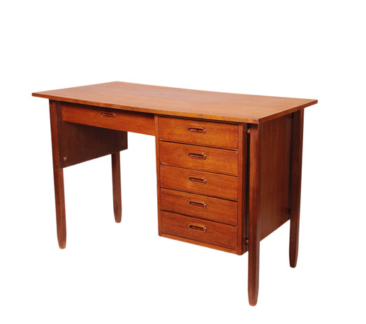 Vintage teakhouten bureau