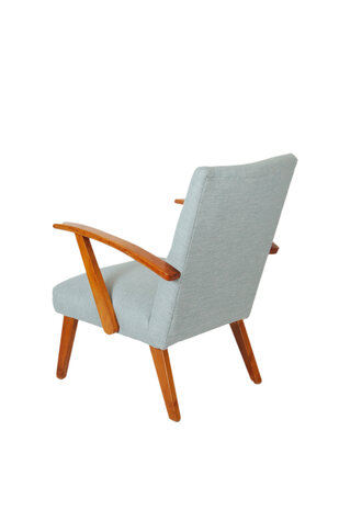 VERKOCHT Vintage jaren 50 fauteuil opnieuw gestoffeerd