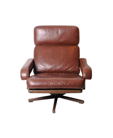 VERKOCHT Vintage leren Leolux draaifauteuil