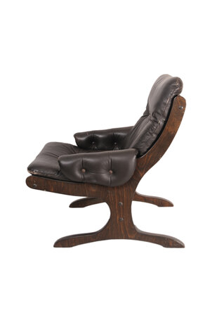 VERKOCHT Vintage leren fauteuil 