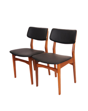 VERKOCHT Set vintage Mahjongg eetkamer stoelen