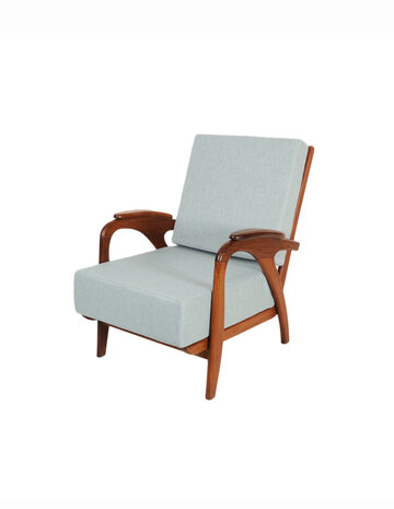 VERKOCHT Vintage fauteuil opnieuw gestoffeerd