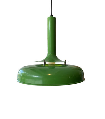 VERKOCHT Industriële metalen hanglamp groen
