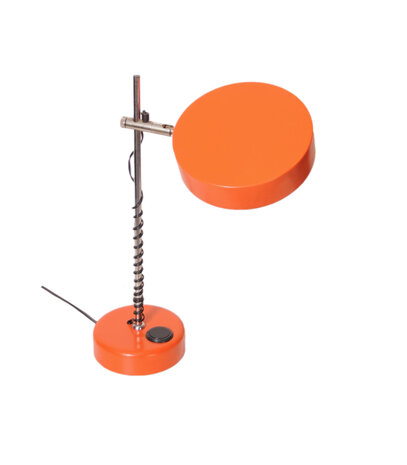 VERKOCHT Vintage jaren 60 oranje bureaulamp