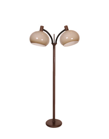 Vintage Dijkstra vloerlamp met twee kappen