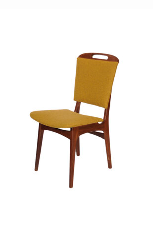 VERKOCHT Set vintage eetkamer stoelen opnieuw gestoffeerd