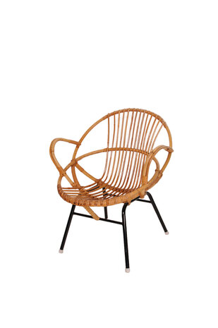 VERKOCHT Vintage rotan stoeltje