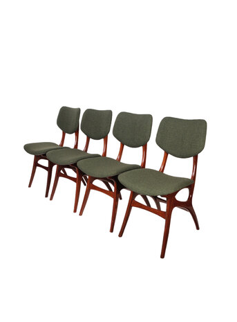 VERKOCHT Set van vier vintage Pynock stoelen opnieuw gestoffeerd