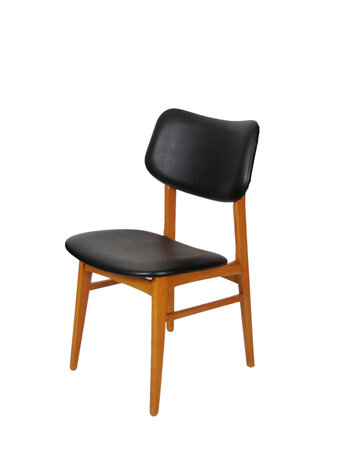 Vintage eetkamerstoel zwart skai