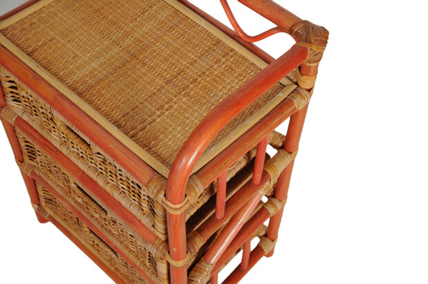 VERKOCHT Vintage rotan ladekastje