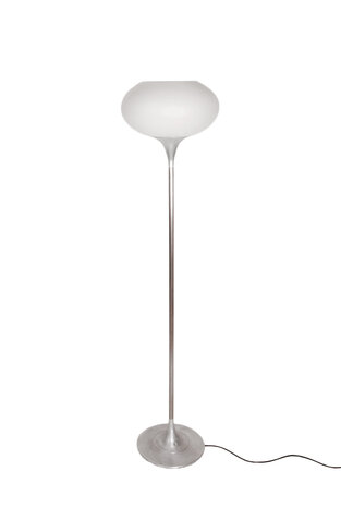 Vintage vloerlamp met glazen kap