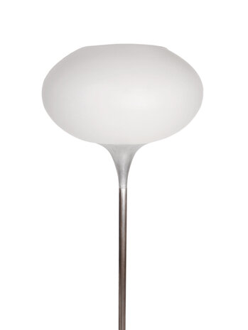 Vintage vloerlamp met glazen kap