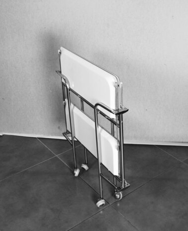 VERKOCHT Vintage witte Gerlinol trolley