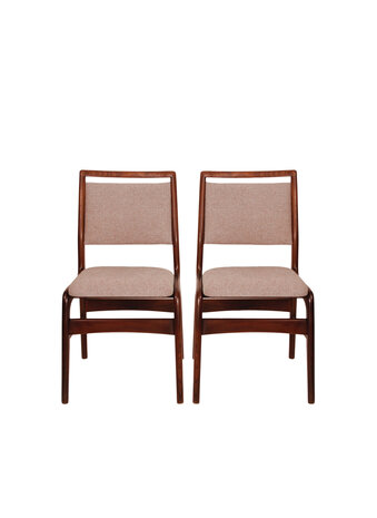 VERKOCHT Set vintage eetkamerstoelen opnieuw gestoffeerd
