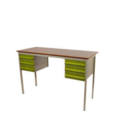 VERKOCHT Vintage bureau met groene lades