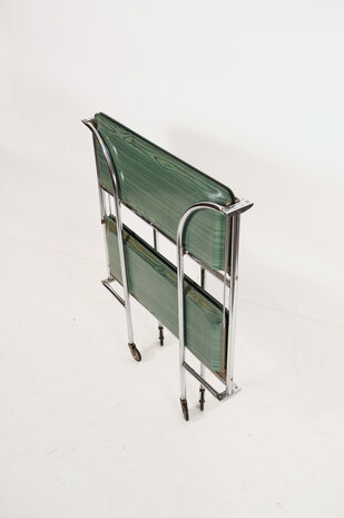 VERKOCHT Groene vintage Gerlinol serveerwagen/ trolley