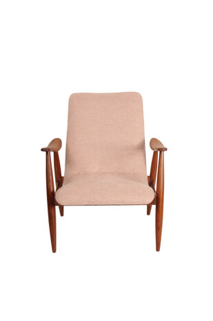 Vintage Louis van Teeffelen fauteuil opnieuw gestoffeerd
