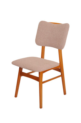 VERKOCHT Set vintage eetkamerstoelen opnieuw gestoffeerd