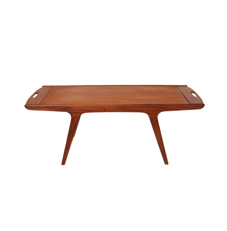VERKOCHT Vintage salontafel met omkeerbaar blad