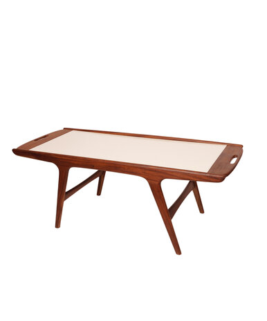 VERKOCHT Vintage salontafel met omkeerbaar blad