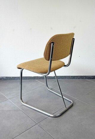 NIEUW Set vintage buisframe stoelen opnieuw gestoffeerd