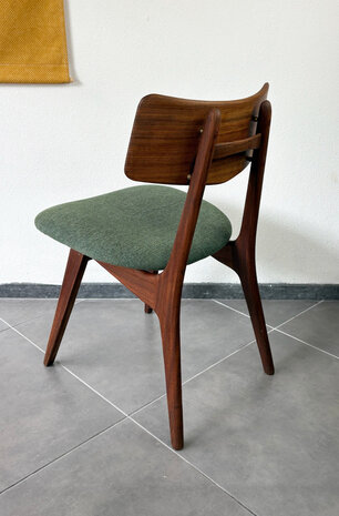 NIEUW . Set van drie vintage Topform eetkamerstoelen opnieuw gestoffeerd