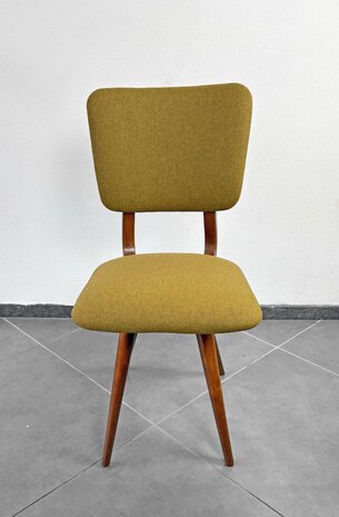 NIEUW . Vintage eetkamerstoel opnieuw gestoffeerd