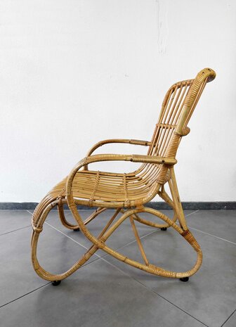 VERKOCHT . Vintage jaren 60 rotan Rohe stoel