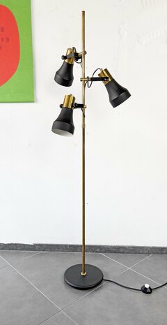 NIEUW . Vintage vloerlamp met drie spots
