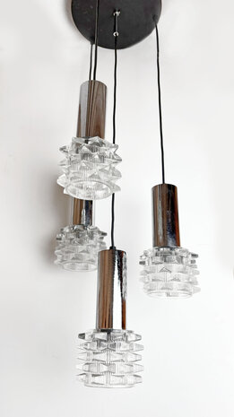 NIEUW . Vintage cascade hanglamp met vier kelken