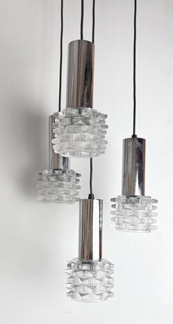 NIEUW . Vintage cascade hanglamp met vier kelken