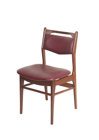 Jaren 60 stoel met rood skai