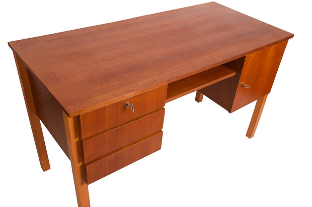 Vintage teakhouten bureau