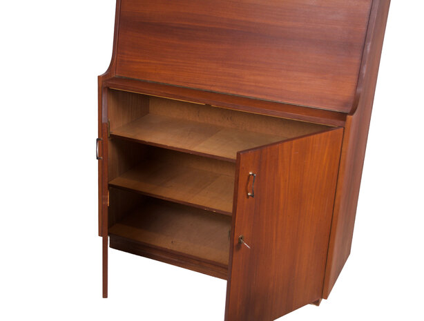 Vintage teakhouten secretaire