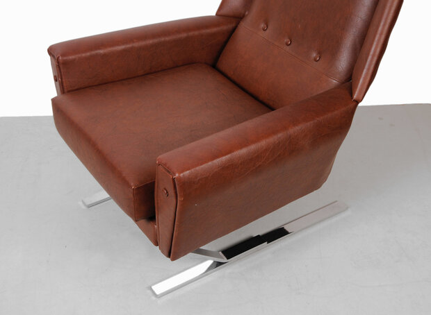 Vintage fauteuil bruin skai