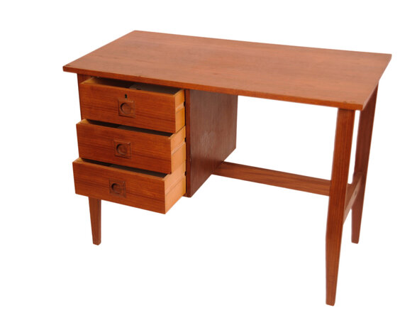 Vintage teakhouten bureau