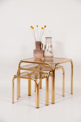 Vintage messing nesting tables