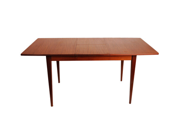 Vintage uitschuifbare teakhouten tafel