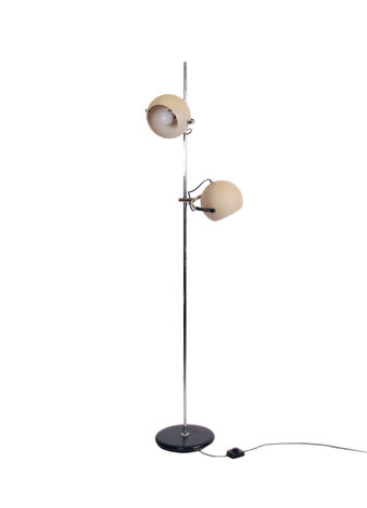 Vintage staande lamp met twee bollen