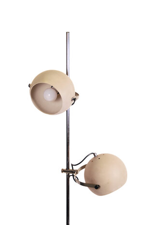 Vintage staande lamp met twee bollen