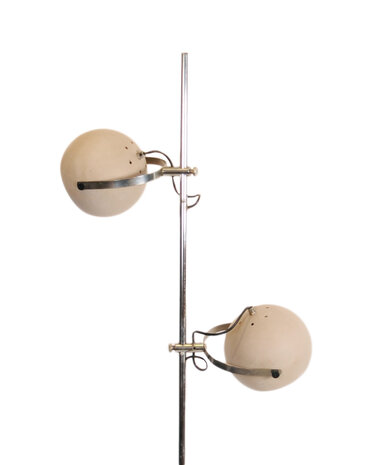 Vintage staande lamp met twee bollen