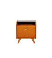 Vintage nachtkastje met glasplaat