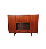 VERKOCHT Vintage mid century highboard met vitrine deel
