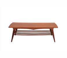 VERKOCHT Vintage salontafel met omkeerbaar blad