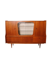 VERKOCHT Vintage highboard met vitrine-deel