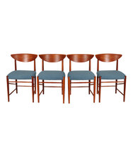 VERKOCHT Set van 4 Peter Hvidt en Orla Molgaard-Nielsen stoelen