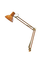 VERKOCHT Vintage oranje architectenlamp