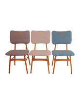 VERKOCHT Set vintage eetkamerstoelen opnieuw gestoffeerd